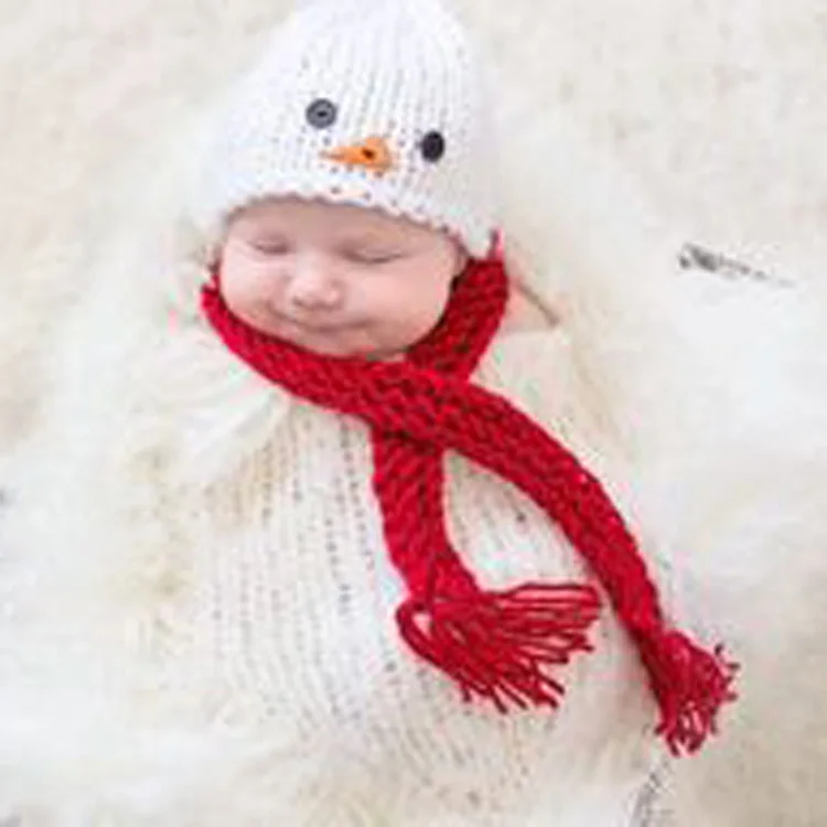 

Newborn Baby Photography Props Clothes Infant Snowman Style Outfits, As shown picture