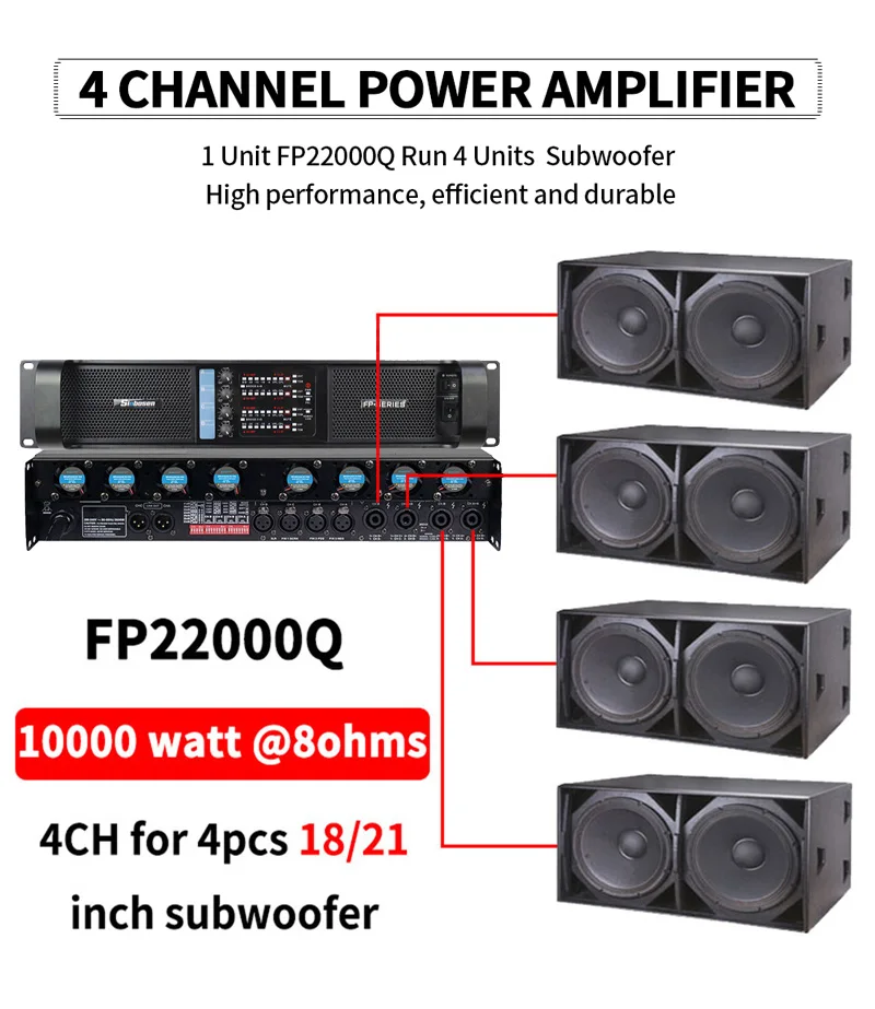 10000watt Power Amplifier Professional Subwoofer Amplifier For 21