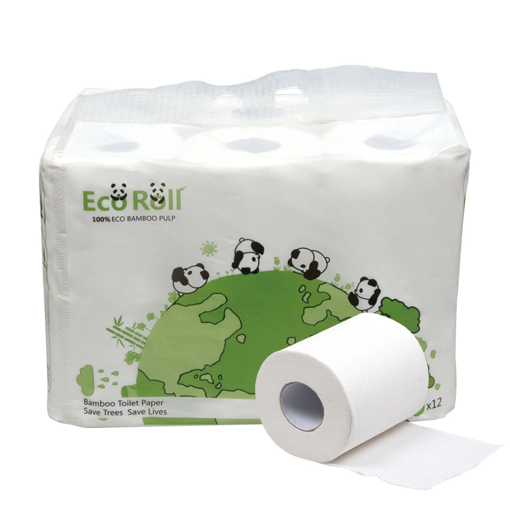 

Bamboo Pulp Toilet Paper White Tissue Paper 3ply Natural Travel Style Office Protection Toilet Tissue