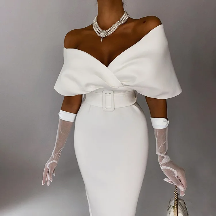 

high quality womens clothing 2021party luxury winter casual dresses high-end women's white dress for party
