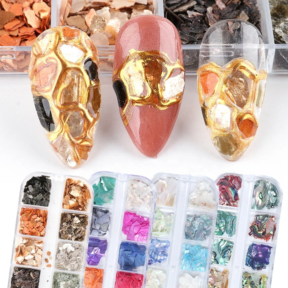 

New design Nail shell Piece ultra-thin Irregular abalone patch for DIY nail art decoration