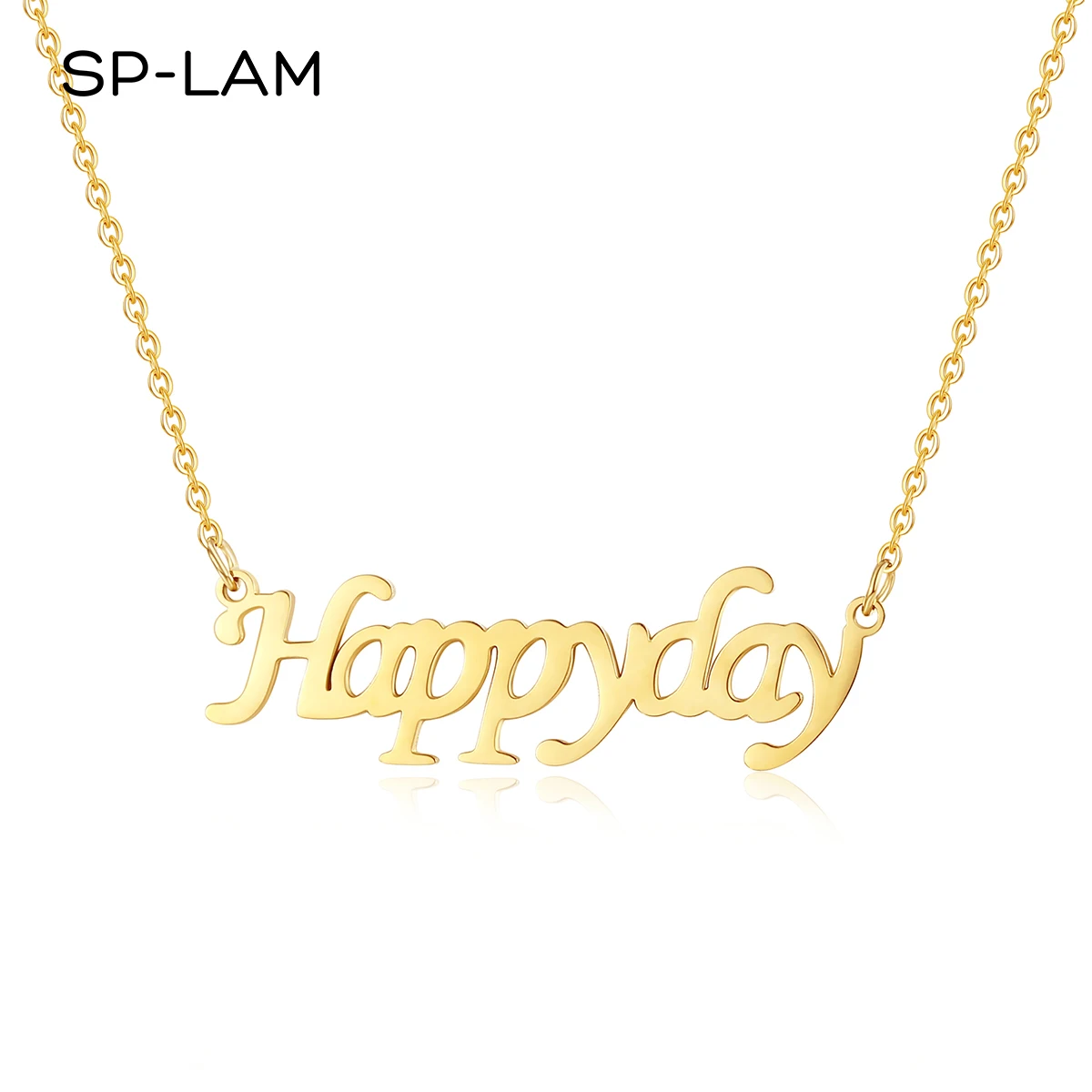 

SP-LAM Fashion Designer Jewelry 2021 Letter Statement Necklace Stainless Steel for Women