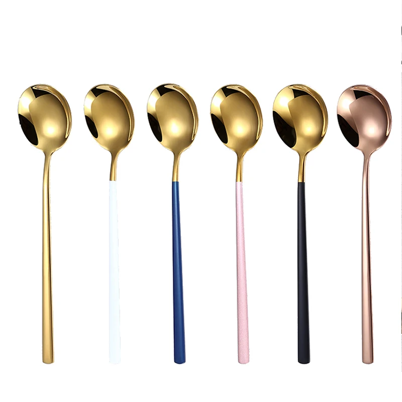 

Portable Travel Set Outdoor Spoon Stainless Steel Restaurant Cutlery, Gold