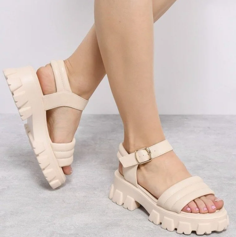 

2022 New Summer Fashion Ladies Fish Mouth Open Toe Platform Sandals Outdoor Buckle Sandals For Women, As pictures