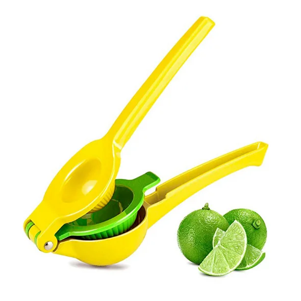 

Amazon Best Quality Free Sample Manual Press Juicer Metal Yellow Lemon Lime Squeezer with Cheap Factory Price, Yellow + green