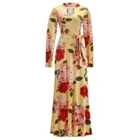 

African woman clothing floral printed Long sleeve plus size maxi dresses