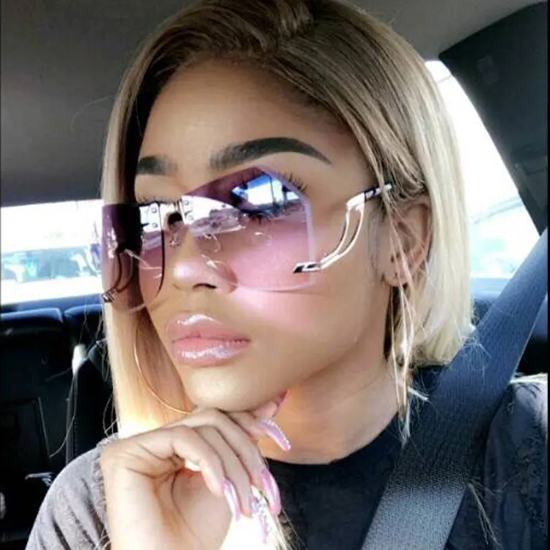 

SKYWAY New Arrival Gradient Alloy Frame Fashion Female Shades Irregular Shape Frameless Sunglasses