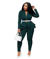 

New winter European American fashion long sleeve and pants set for office ladies wear