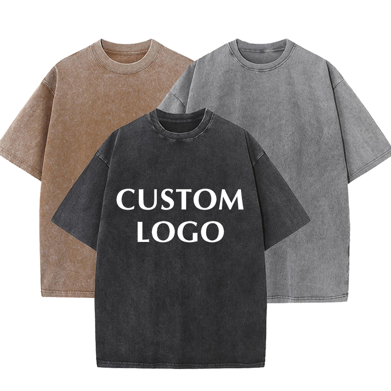 Mens Plus Size Washed Short Sleeved Over Sized Top Tees Custom Color Custom Styles Fashionable High Street Mens Clothing Tshirt
