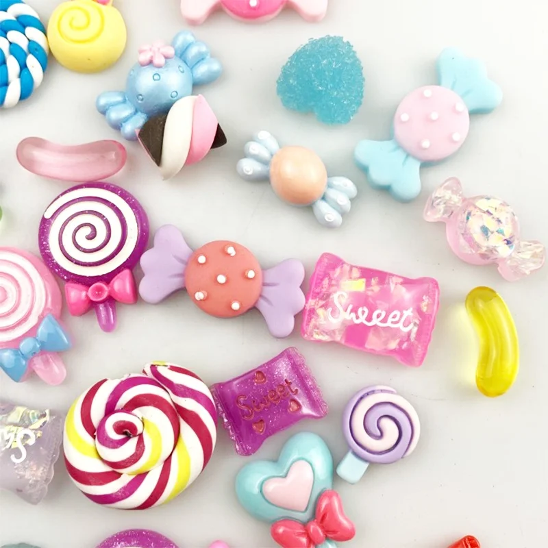 

Random Mixed Bear Candy Kawaii Food Fruits Girl Resin Cabochons Nail Art Decoration for Nail Charms Props, Multiple color mixing