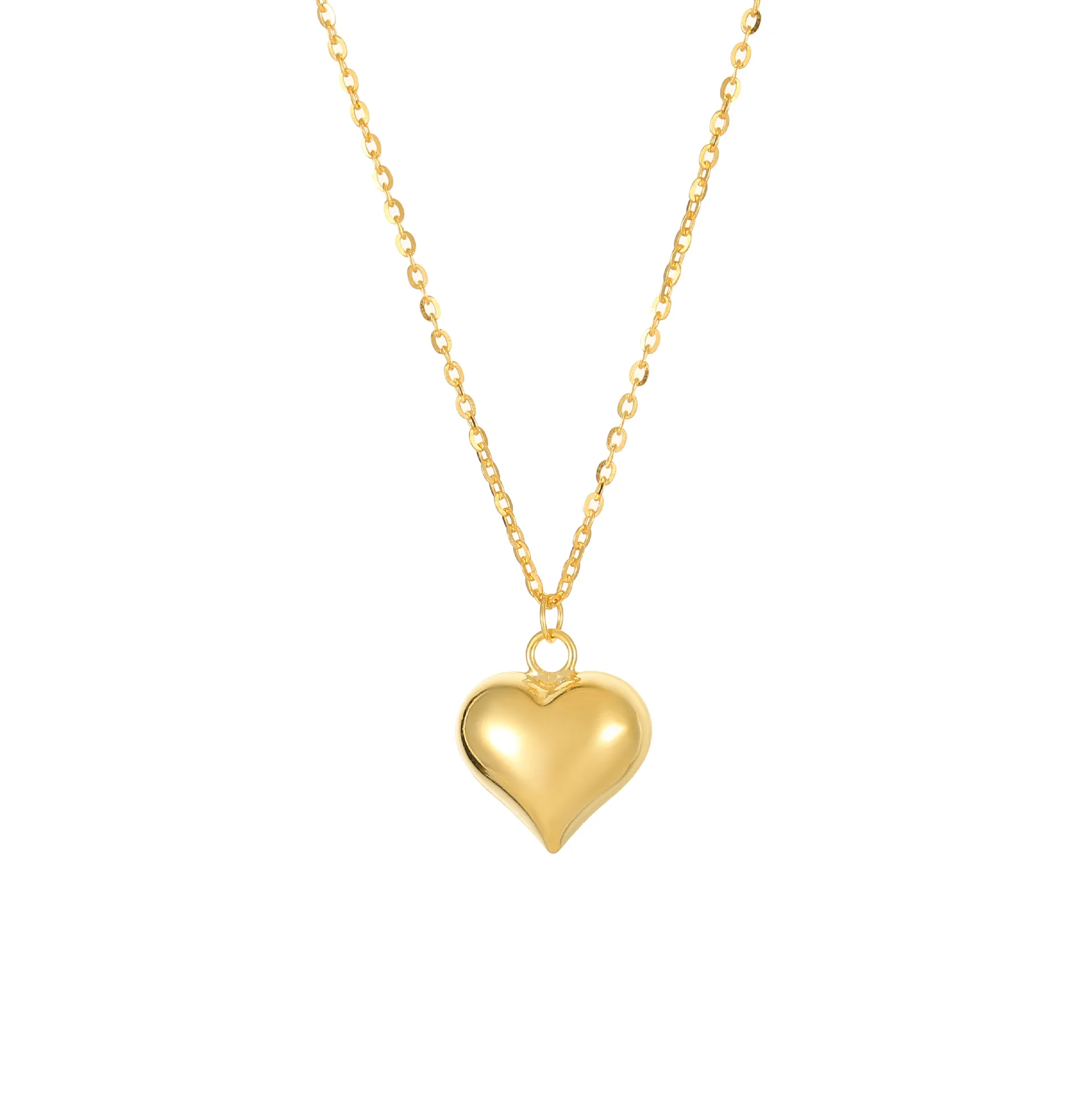 

fashion fine jewelry 925 sterling silver minimalist necklace heart gold plated necklaces for women Valentine's Day