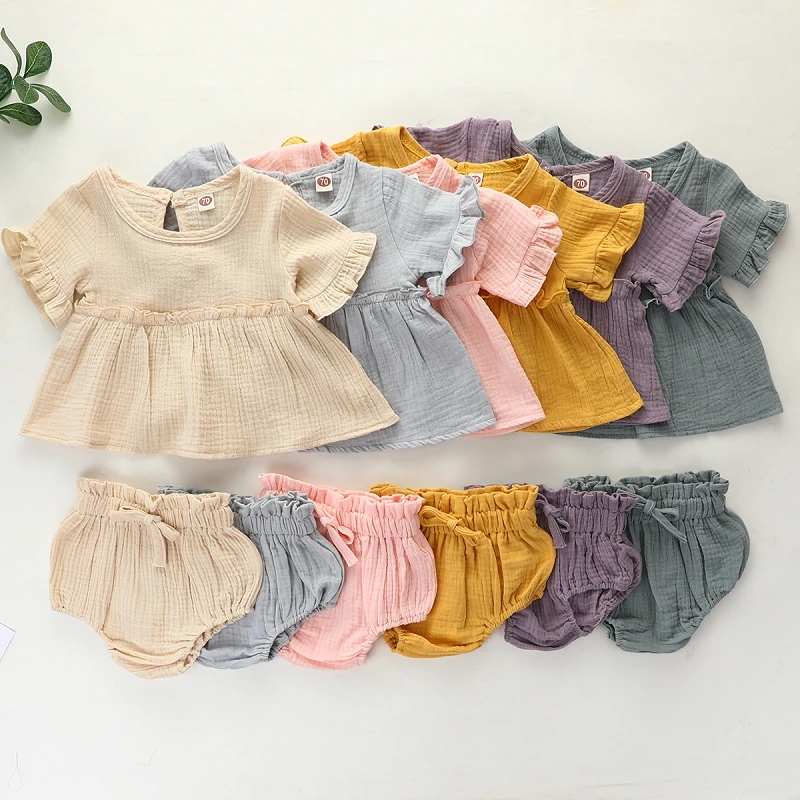 

Summer Baby Girls Boys Clothing Set Flax Linen Shirts PP Pants Outfit Linen Casual Sets Toddler Clothes M442