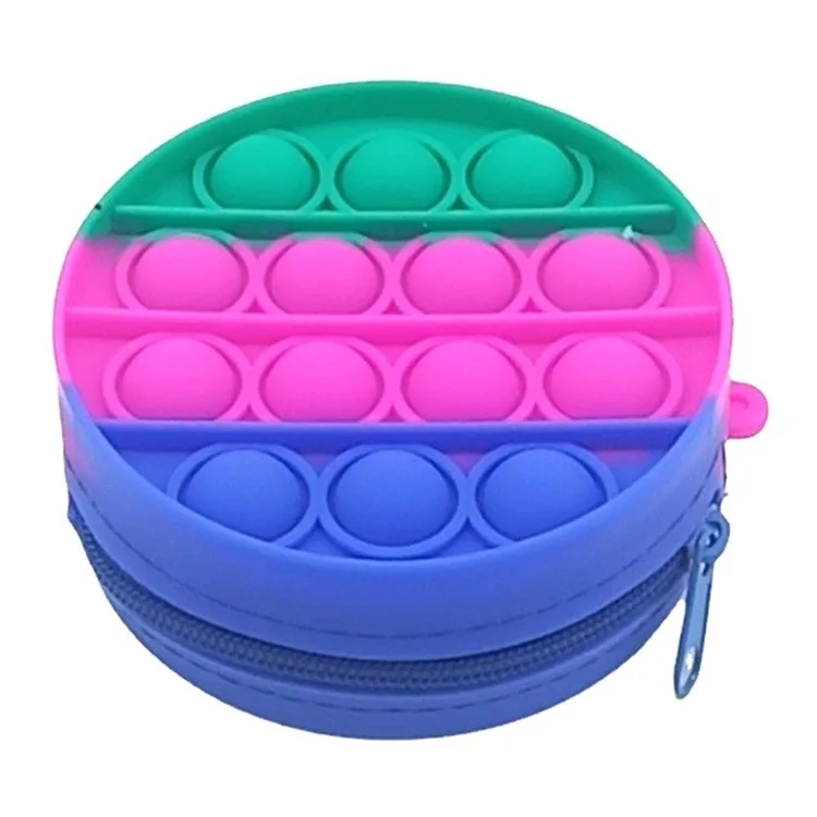

Amazon Hot Selling Good Quality Silicone Small Purse Push Bubble Pop Fidget Coin Purse Bag For Kids, Colorful