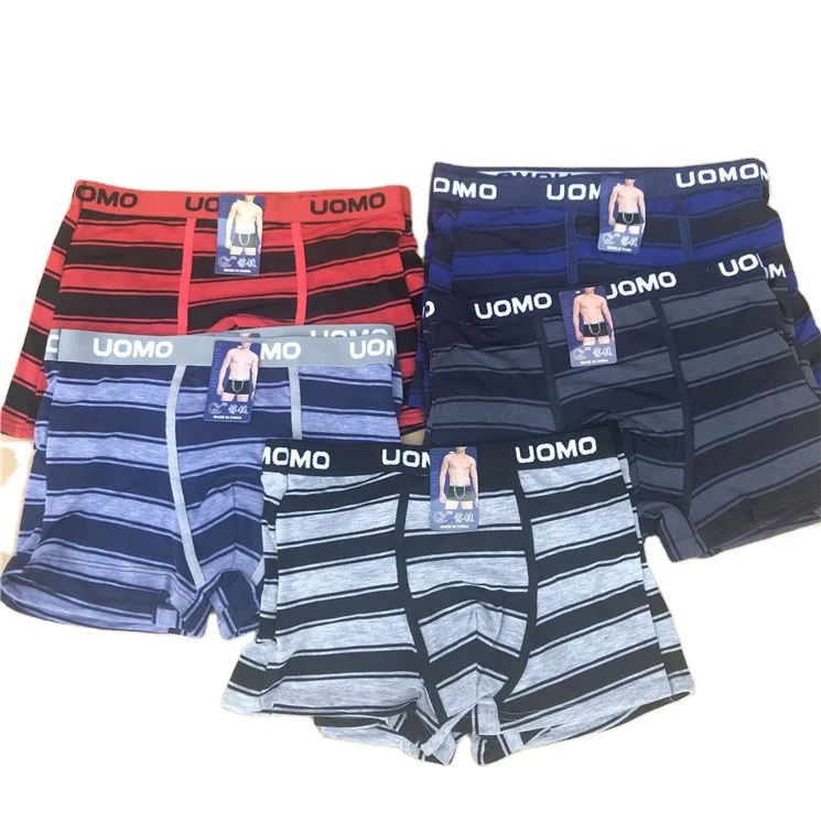 

0.6 usd NK214 Yiwu Amysi Garments Fast delivery hot sale cotton mens Striped sexy underwear boxer shorts, Mix color