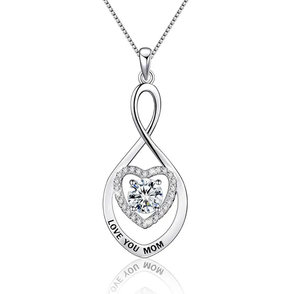 

2020 mother day gifts 925 sterling silver necklace jewelry LOVE YOU MOM, Sliver