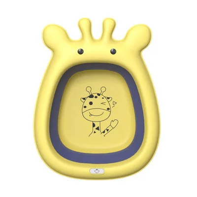 

Folding Washbasin For Newborns And Children's Supplies Portable Cartoon Giraffe Small Basin, 3 color