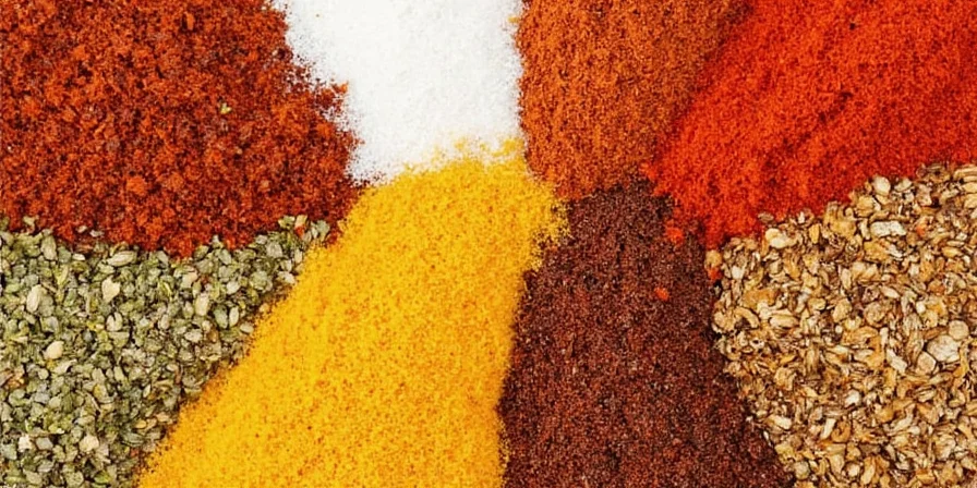Organized spice storage shelves in a kitchen