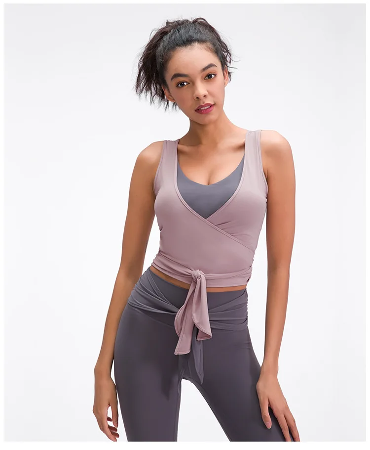 

Spring Summer 2022 new product personality irregular streamer yoga vest stretch slim self-cultivation sports running fitness top