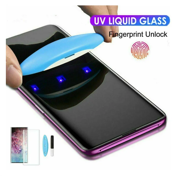 

UV Liquid Full Glue Tempered Glass Screen Protector For Samsung Galaxy S7 S10 S10E S9 S8 Plus