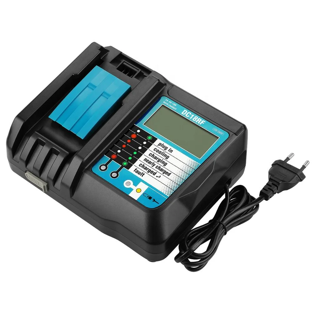 

For MAKITA DC18RF DC18RC LI-ION Rapid Battery Charger 14.4V-18V With DIGITAL DISPLAY Charger, Black