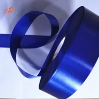 

single/double side decorative 100% polyester thick 3 inch satin Blue color gift wedding ribbon