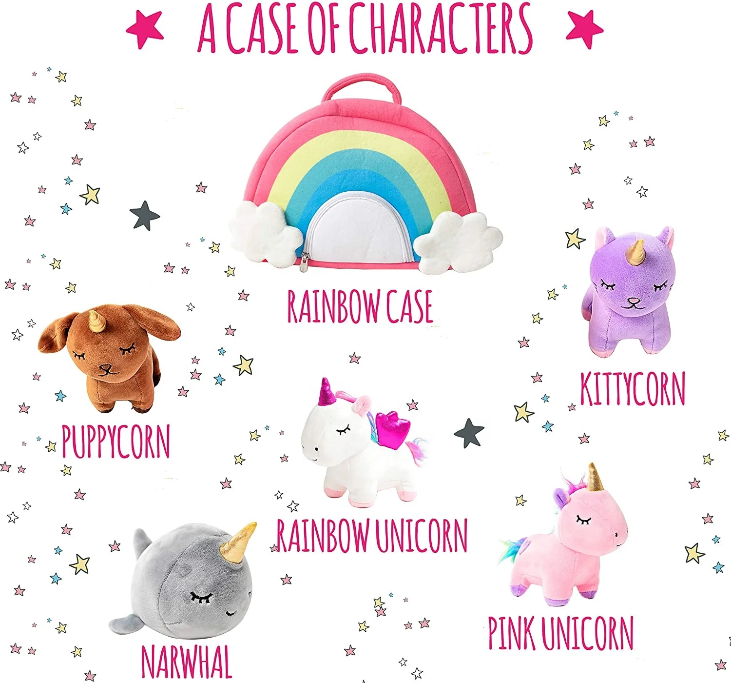 Unicorn Stuffed Animals Set For Girls Stuffed Mommy Unicorn With 4 Baby