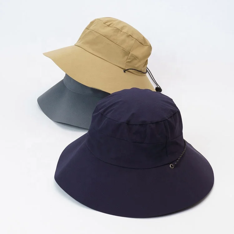 

Wholesale Custom Logo Color Wide Brim Designed Men Women Fisherman Bucket Hat With String for Adults