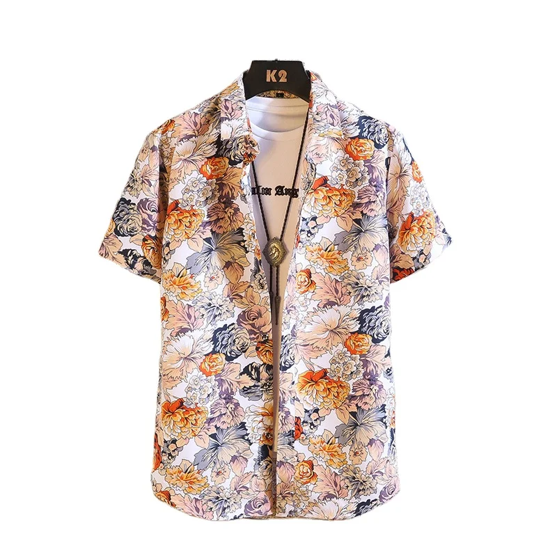 

Beach Shirt Men's Surf Quick-drying Floral Shirt Men's Loose Seaside God Shirts