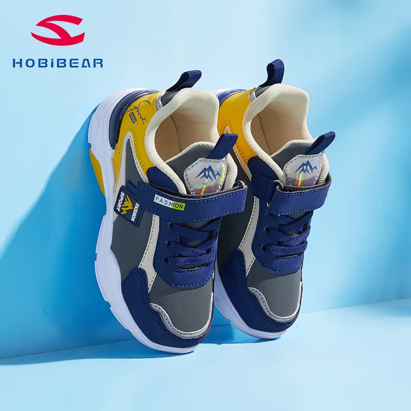 

Hobibear 2021 Casual Shoes Kids Shoes Boys Sneakers Children Shoes Girls Outdoor Footwear, White blue yellow