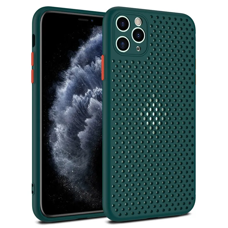 

Breathable Cooling Case Soft TPU Plain Color Case for iPhone 12 Phone Case, Black