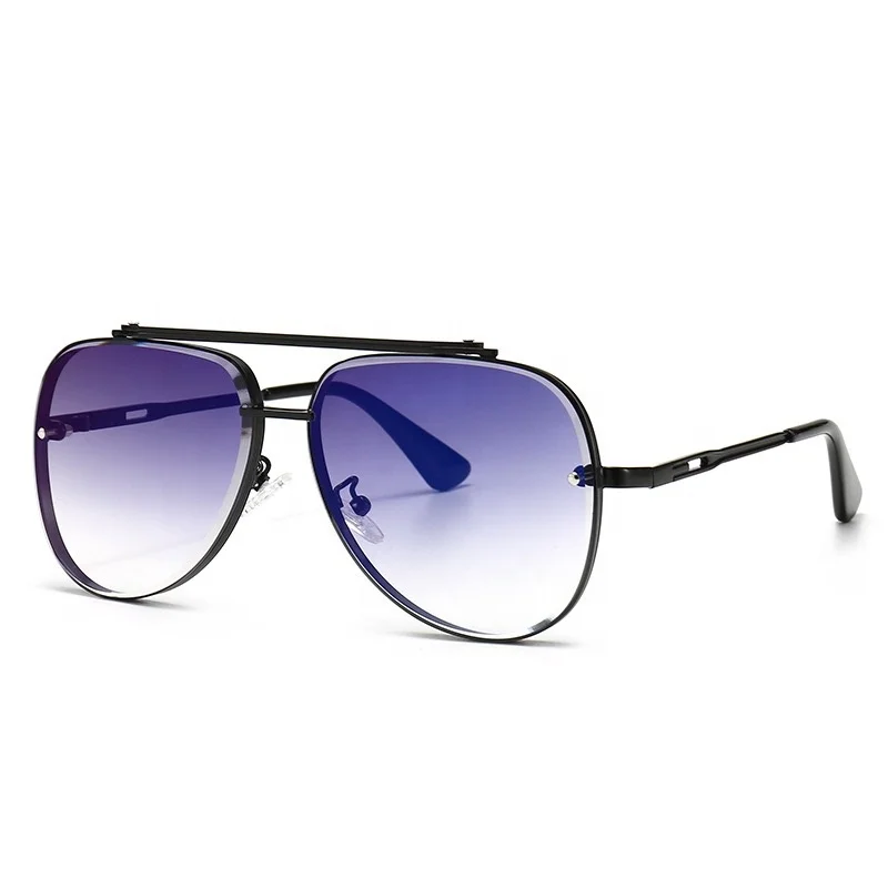 

Anti Uv Ray PC Lens High Quality Sun Glasses UV400 Aviation Designer 2020 Rimless Sunglasses Men Women
