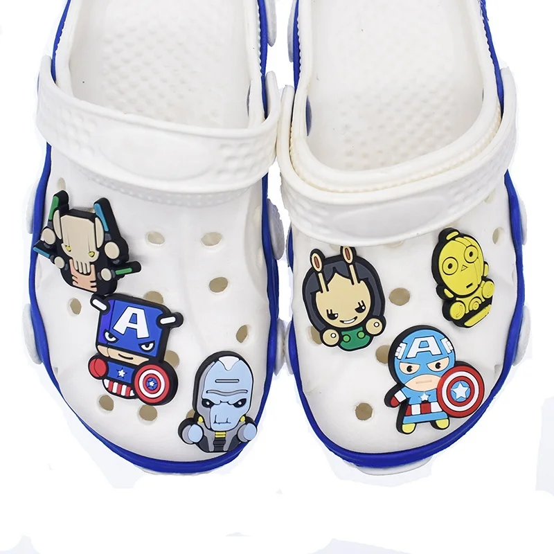 

Kids Boys Birthday Gift Cool Hero Avenger Charms Fit Sandals Ornaments For Wristbands Cheap Stock, As picture