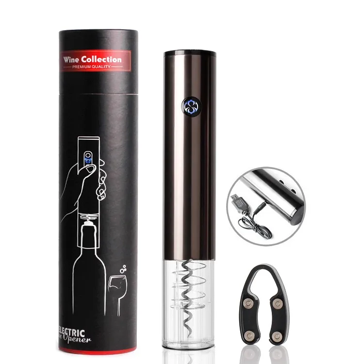 

New Arrivals 2020 Amazon Hottest Trend Luxury One Touch Wine Electric Opener Corkscrew set with USB charged, Customized