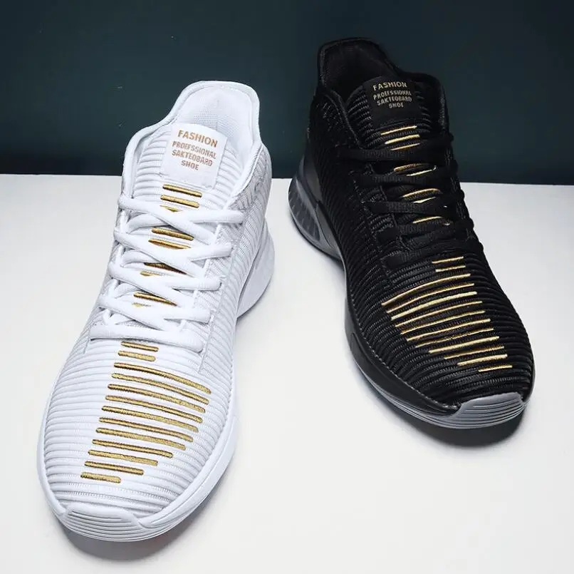 

2020 new high-top concrete floor wear-resistant shock-absorbing basketball shoes for men, Black, white, black red, black and white