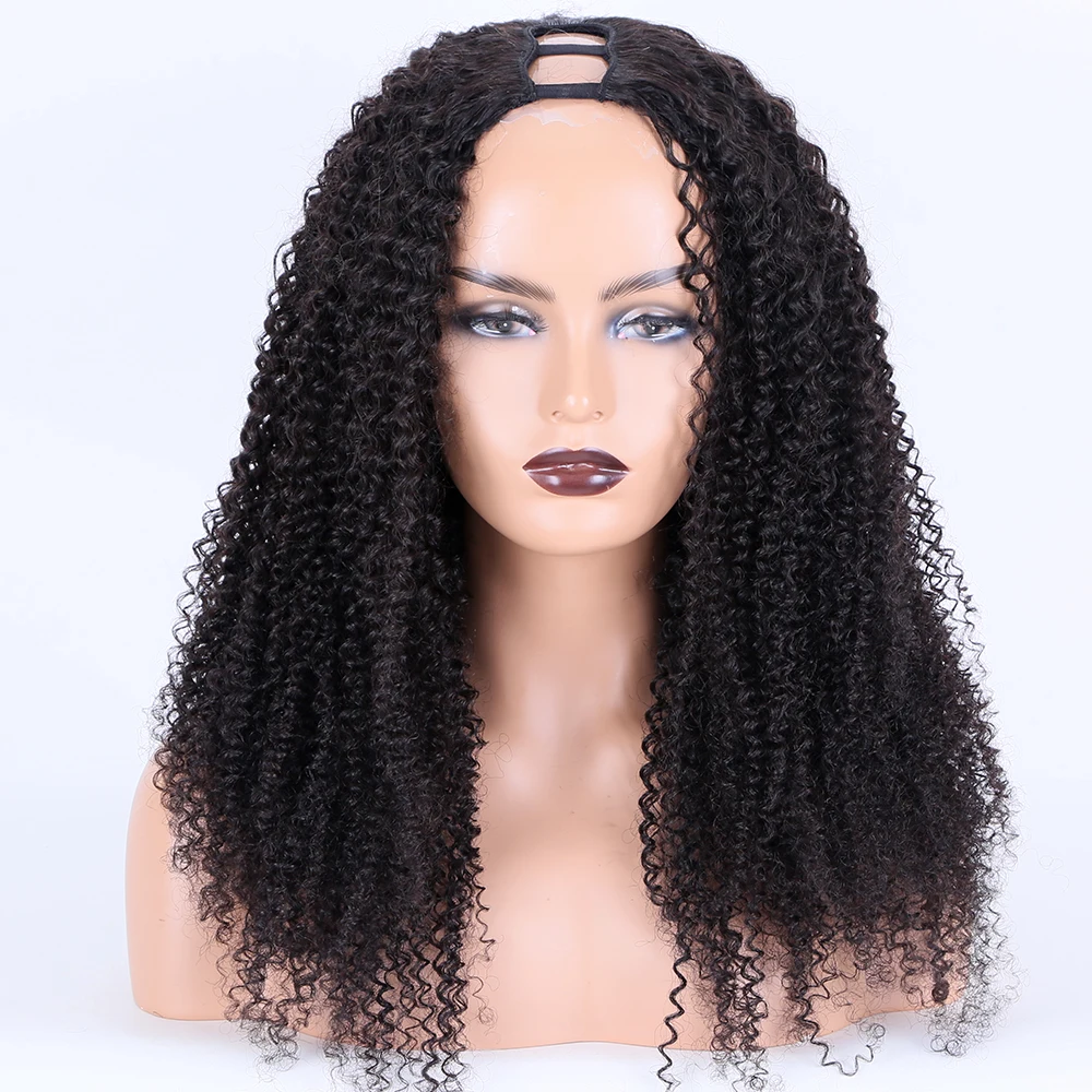 

Premier 8-22in Brazilian Remy Human Hair Kinky Curly U Part Wig For Black Women