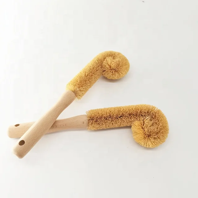 

ECO Friendly Nature Beech Handle Coconut Fiber Bottle cup Cleaning Brush