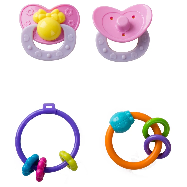 

Plastic baby teether links baby link rings baby teething rings set, Multi