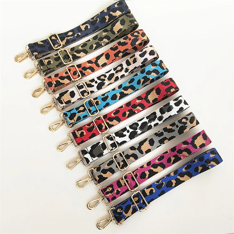 

Wide 3.8 cm 1.5 inches Fashion Leopard Adjustable Replacement Shoulder Cross Body Bag Purse Canvas Straps Phone Handbag Strap