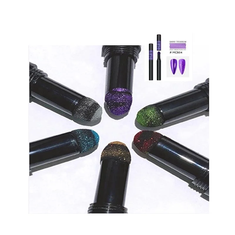 

Wholesale Nail Art with Mirror Effect Chameleon Pigment 25 Colors Nail Mirror Chrome Nail Art Powder Pen