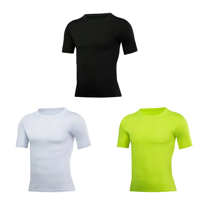 

Wholesale Mens Slimming Compression Undershirt White Compression T-shirts Fitness Clothing Men, Black,green,white