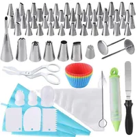 

100 Pieces Wholesale Cake Decorating Supplies Kits Tools with Pastry Bags Plastic Rotating Cake Decorating turntable set,