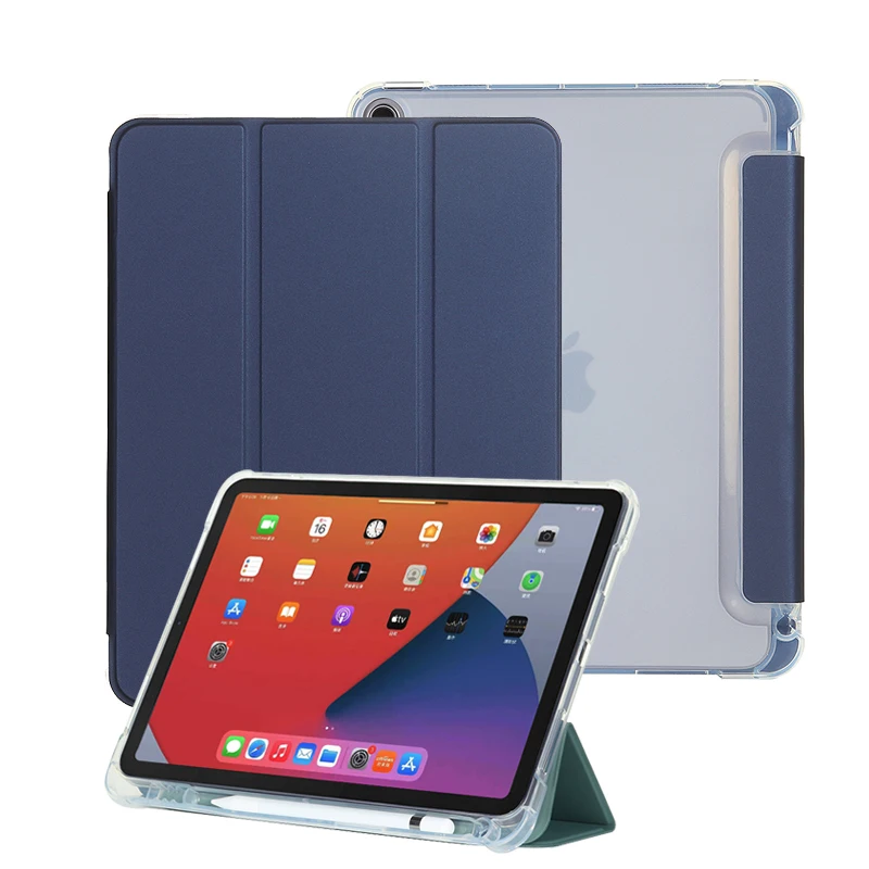 

PU leather transparent tablet auto sleep wake case for iPad 10.9 Air 4