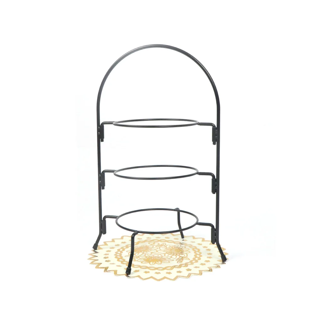 Iron Plate Display Stand 3 Tier Plate Rack Small/ Big Plate Stand For