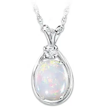 

2021 fashion jewelry ladies classic luxury opal crystal pendant wedding necklace