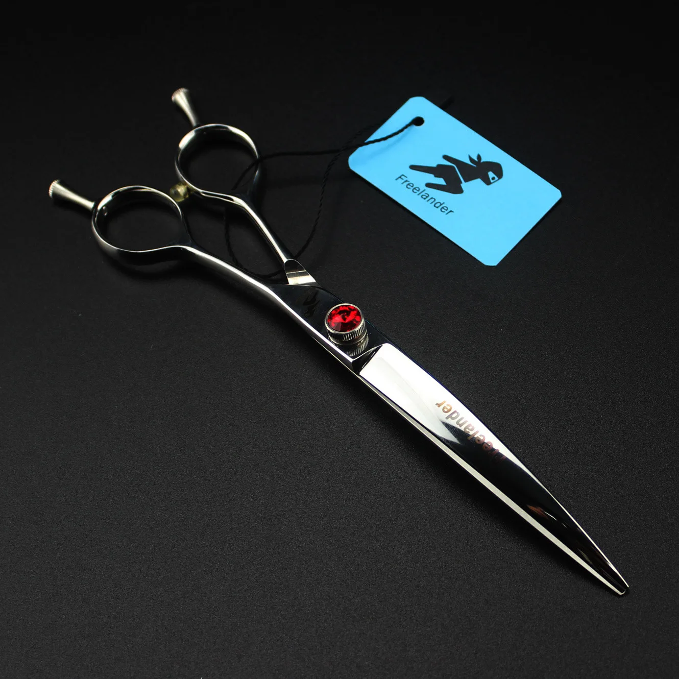 

Double tail curved gemstone 7.0 inch for professional pet teacher pet scissors