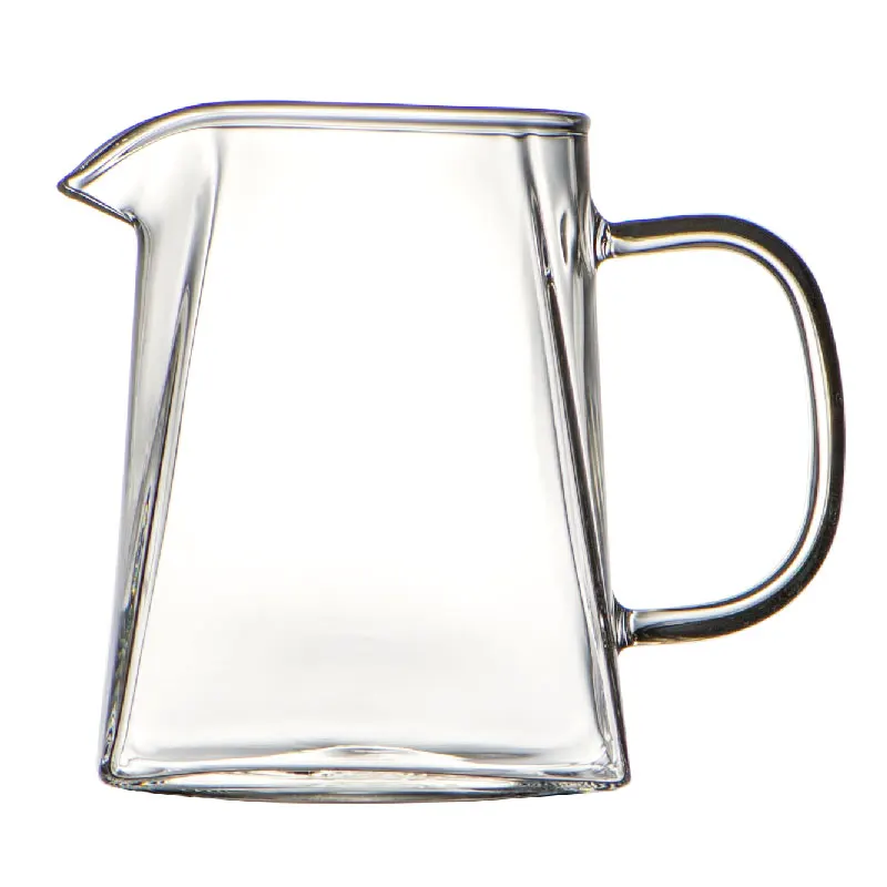 

550ml square clear borosilicate glass tea and coffee sharing cup
