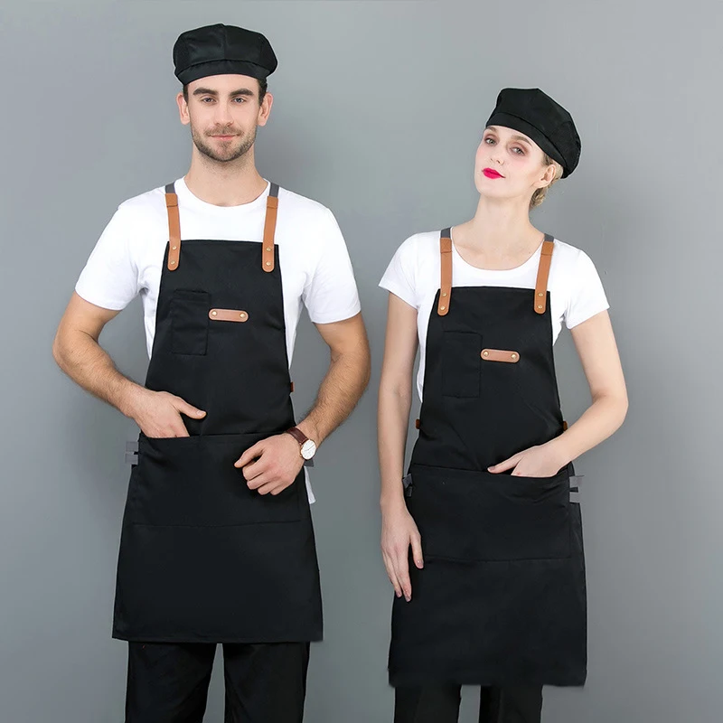 

Personalized Canvas Cotton Chef Cooking Kitchen Apron Men Women Supermarket Coffee Shop Restaurant Denim Work Apron, Multi color