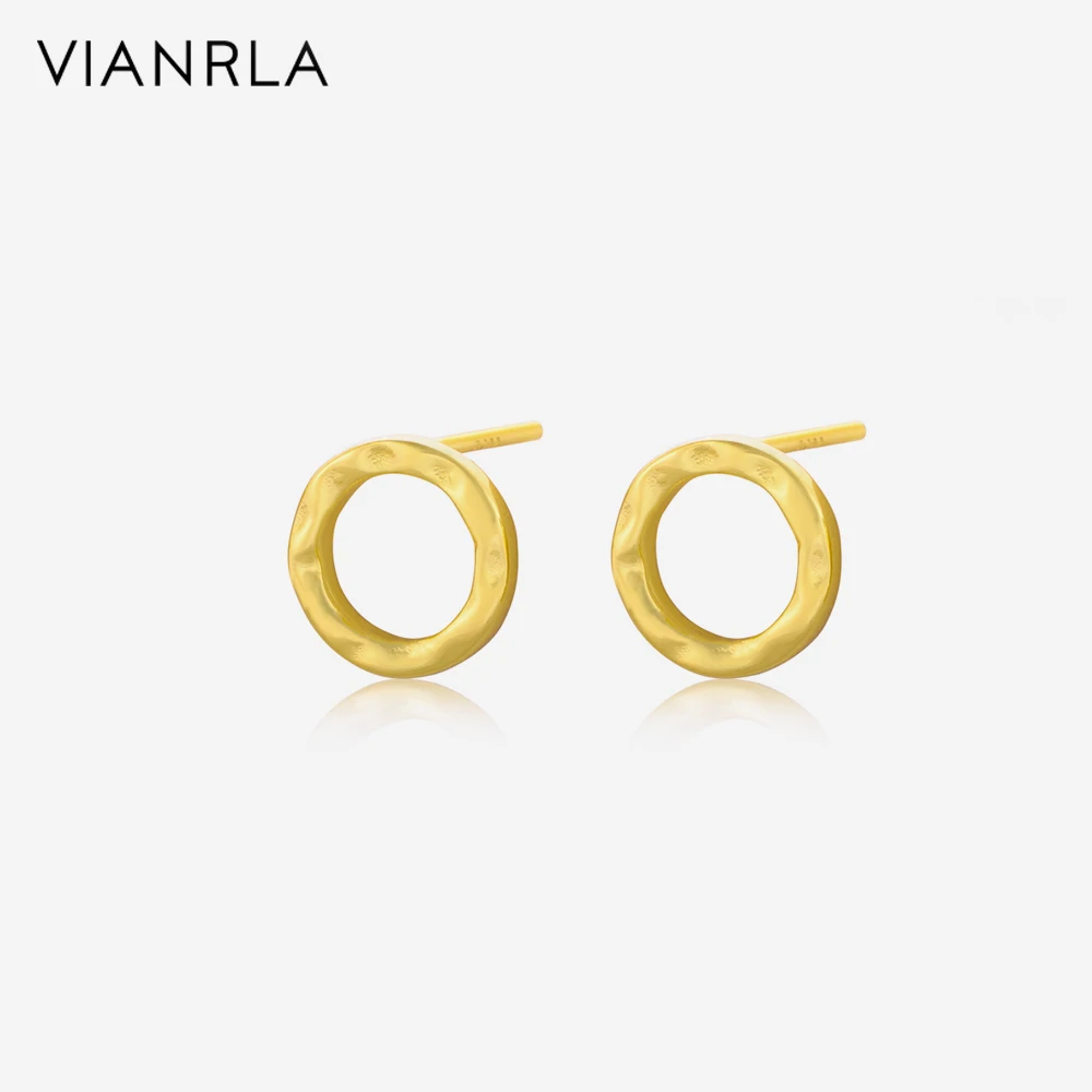 

VIANRLA 925 Sterling Silver Jewelry Ring Earrings 18k Gold Plated Earring For Women Free Laser Logo Wholesale