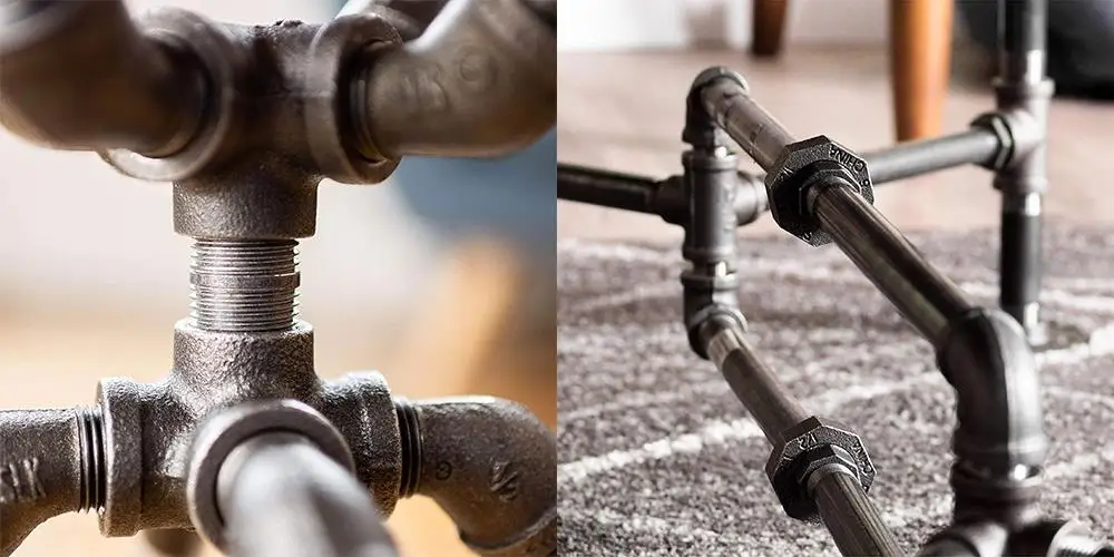 Industrial Pipe Table Legs Long Precut Black Steel Pipe With 3/4