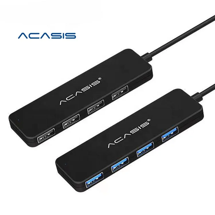 

Acasis HUB USB 3.0 4 Ports External Splitter with Micro USB Port Charging for iMac Laptop Computer Accessories HUB USB Adapter, Black